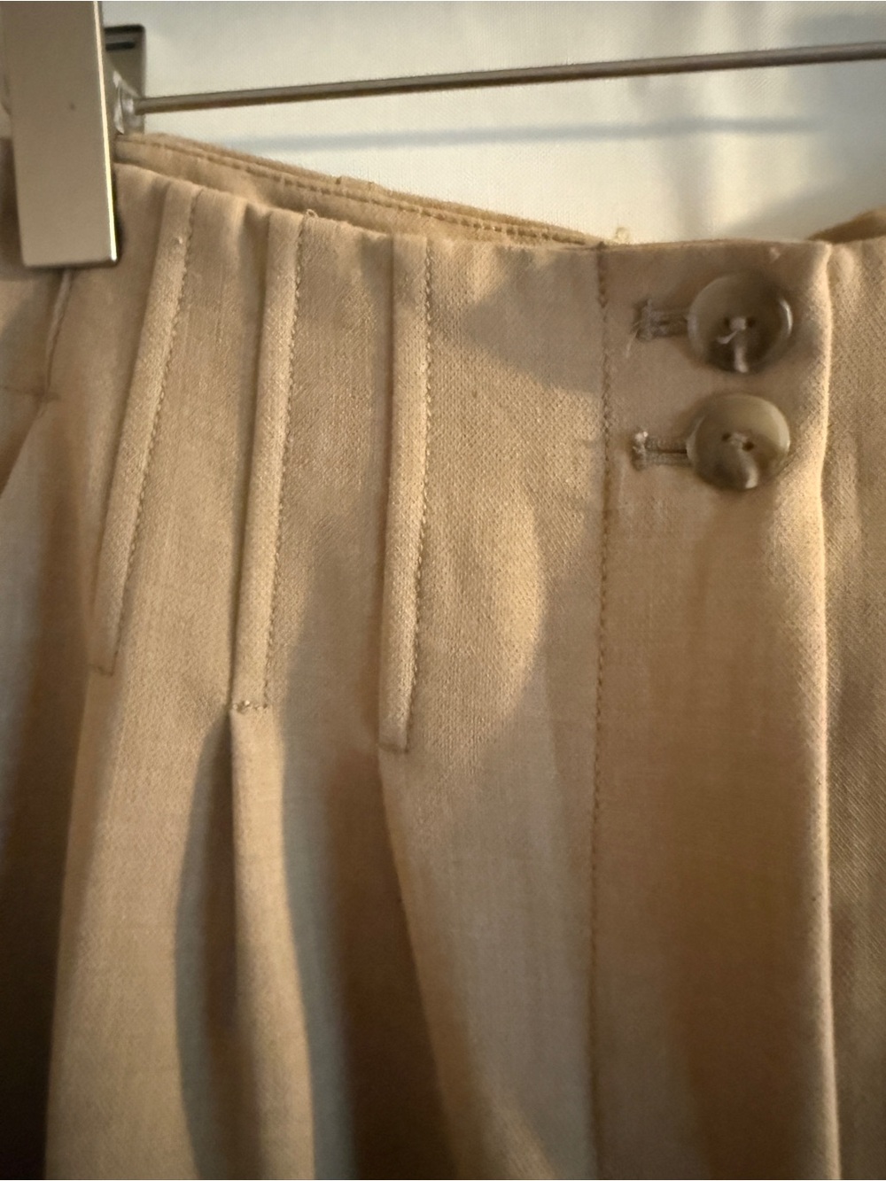 Maeve Anthropologie NWT Wide Leg Trouser Pants Beige High Rise Pleated Size 14 - Picture 3 of 10